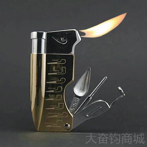 正品 烟斗专用打火机PIPELIN带工具刀 棒压 通针烟适合点石楠木烟