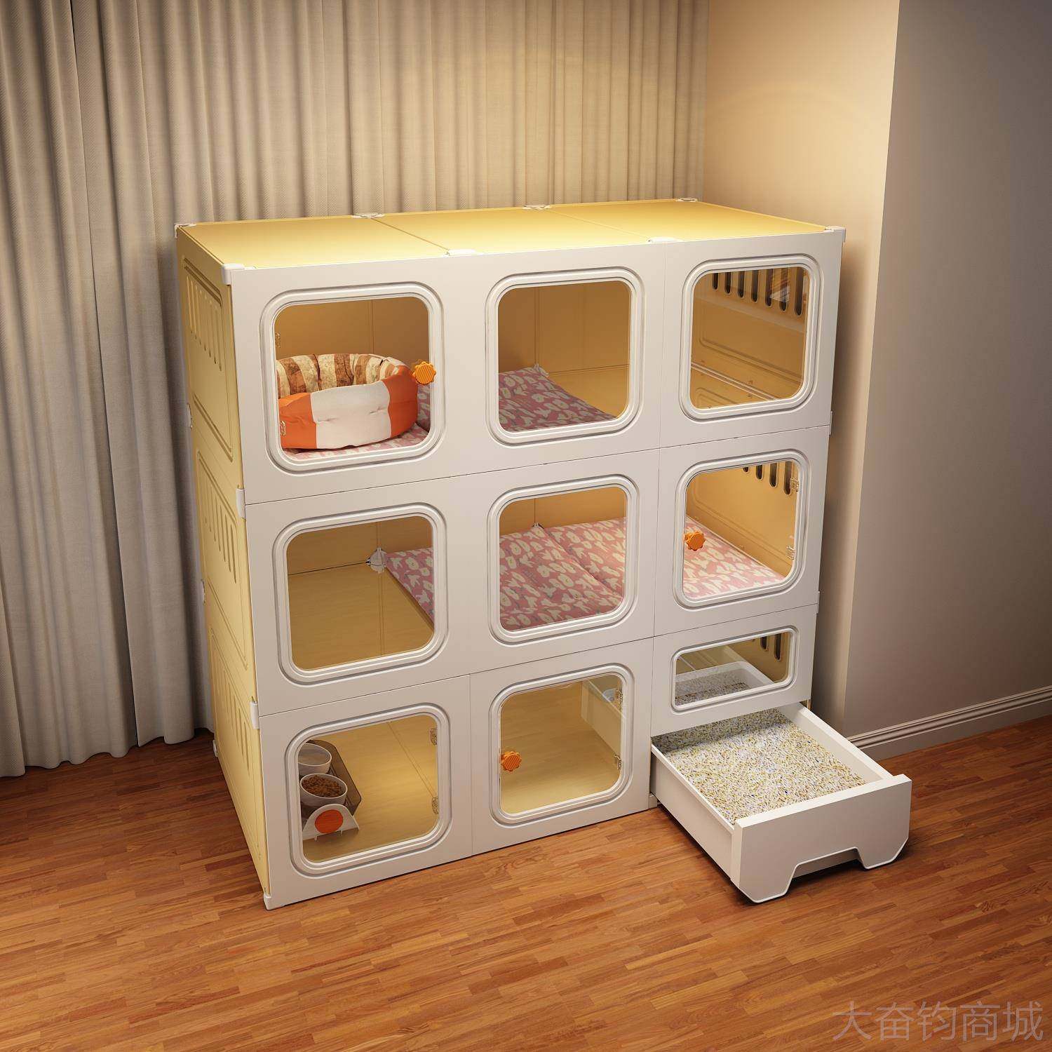 正品笼猫砂一猫体猫厕猫别墅猫盆窝猫舍猫屋猫咪家用室内子不占地,宠物/宠物食品及用品,猫笼子/猫别墅,淘宝优惠券,粉丝福利购,淘宝优惠卷