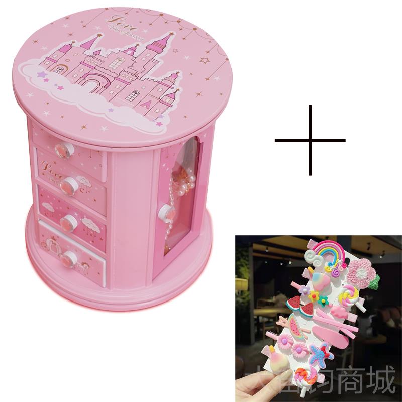 正品儿童节孩首饰盒木质子凯屉蒂手品收饰纳盒抽高级珠宝盒旋转饰