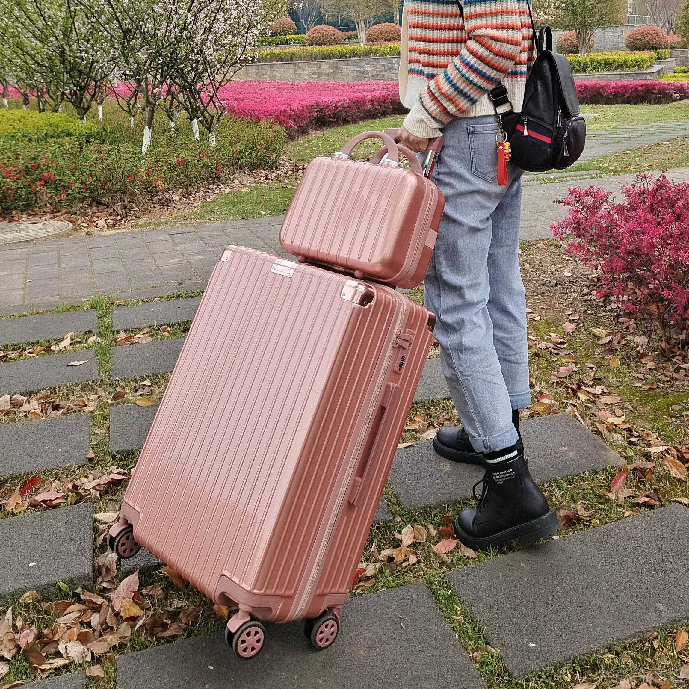 正品复ins拉杆箱旅行密码皮箱向子万子轮母登机行李箱古收纳静音