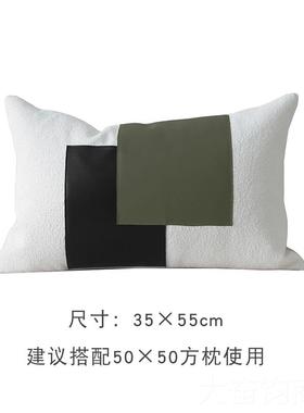 正品现代轻奢橙色沙发抱枕靠垫套不含芯45x5x5鸟客厅高级4感千格0