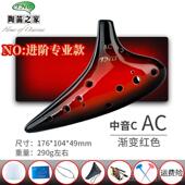 正品 12孔烧陶笛熏中音AC初学者学生C素烧专业演奏 台乐湾TNG原调装