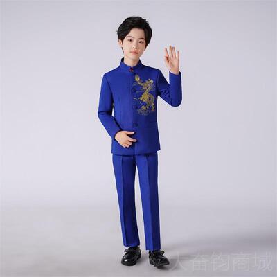 正品儿童绣中花山装六一演服年会舞出台民族风新年校主持朗诵大合