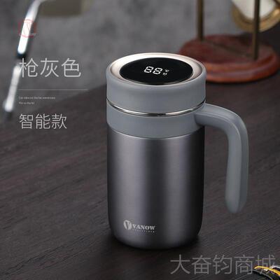 正品Van档ow新款智能保温杯士女生高室316男款男办公泡茶杯定制水