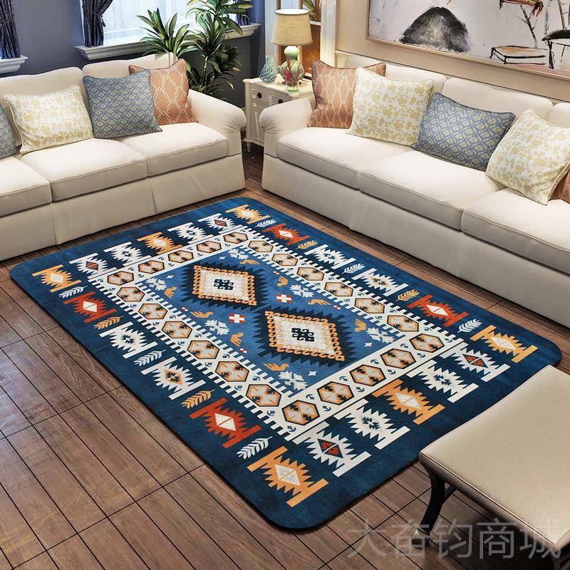 正品珊瑚绒北欧地中海厅地毯卧 茶几沙发书房室床前飘满铺防窗滑