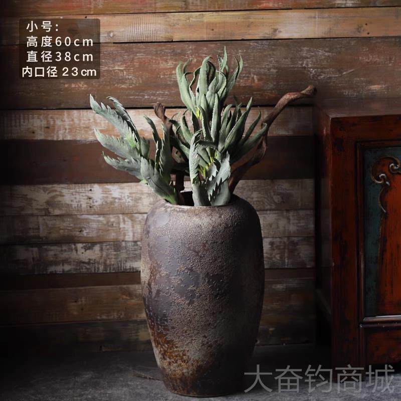 正品复古艺陶瓷瓶客厅插花摆花件现代简约大号落地花瓶墅庭院花别