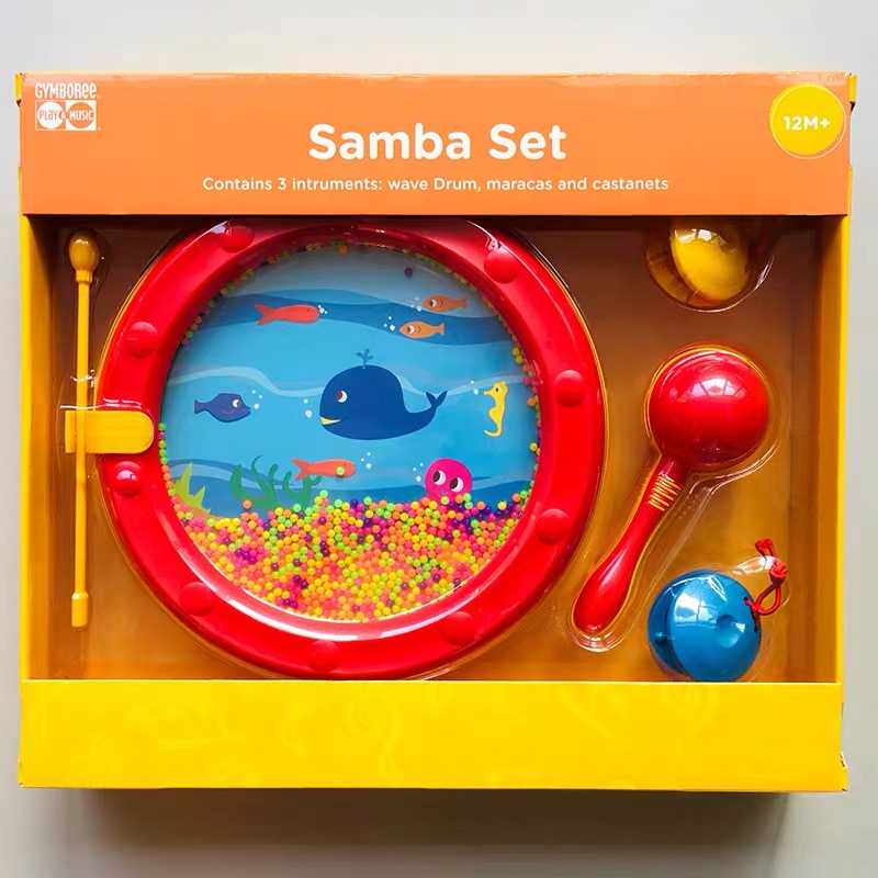 新金宝贝早教乐器套装gymbo box海浪鼓麦克风音乐教具奥尔夫六件