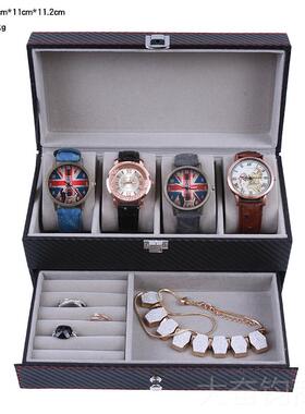 正品梦冉筒3位圆手表手表收纳盒首饰盒手镯随身包戒指收纳盒UP皮