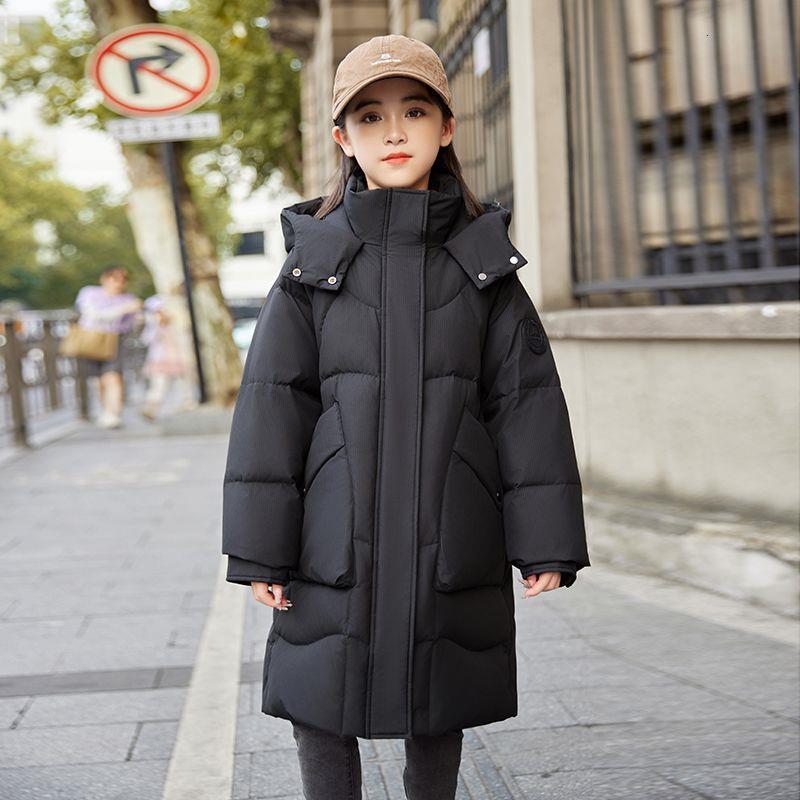女童白鸭绒羽绒服中长款加厚外套2025新款女宝宝儿童女款大龄学生