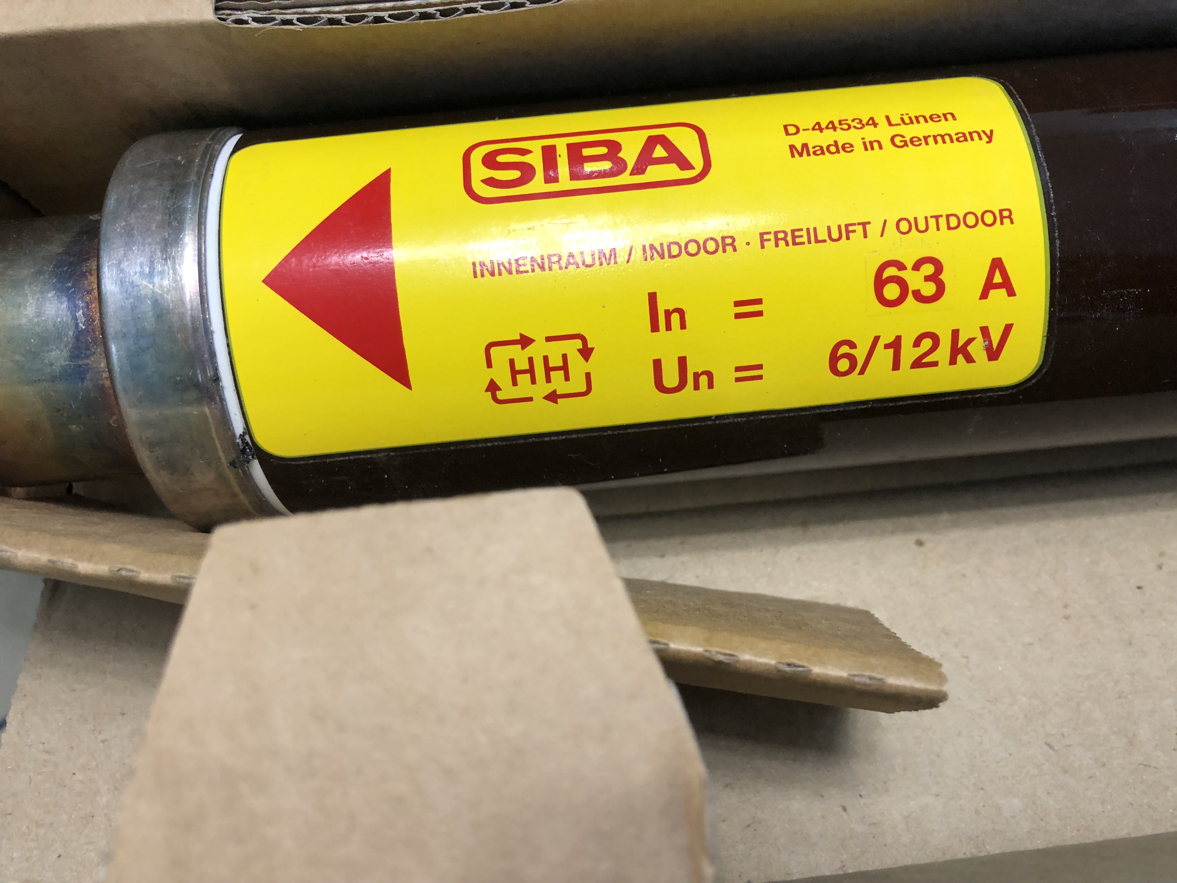 SIBA 熔断器 63A  6/12KV  3010213.63  全新正品 30 102 13.63