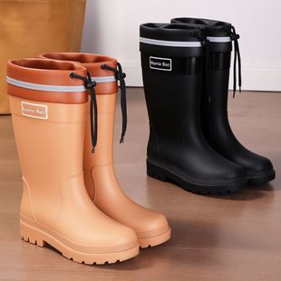 加绒保暖防水束口雨鞋女防水鞋中筒防滑厨房钓鱼外卖胶鞋雨靴工作