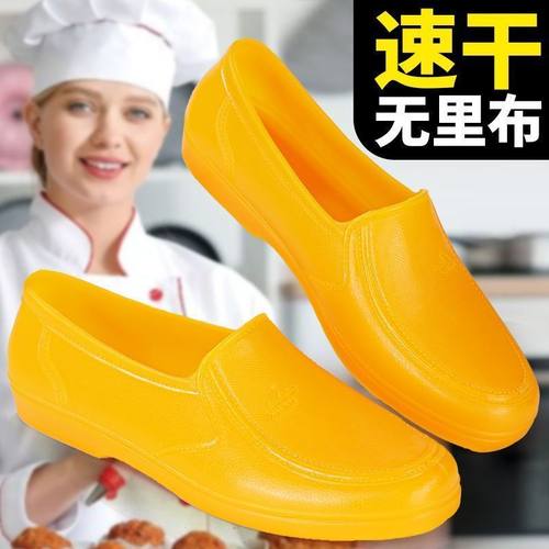 无里布工作鞋泥工牛筋胶鞋雨鞋工地耐磨防水防滑工作厨师劳保厨房