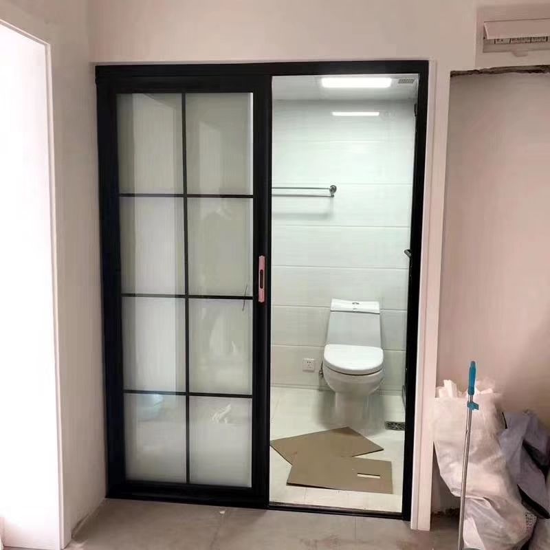 拼格门黑拉丝 厨房卫浴阳台隔断推拉门 钛合金移门 厂家直销成都