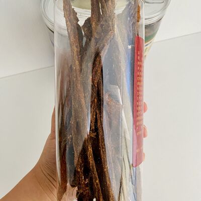 内蒙古特产长条超干200g桶装超硬特干风干手撕牛肉干休闲小零食
