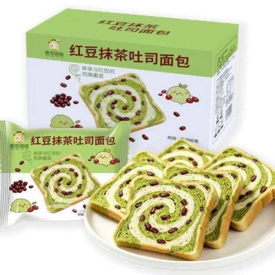 抹茶红豆厚切吐司280g面