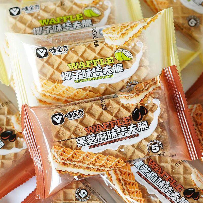 味全方椰子味黑芝麻华夫