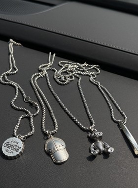 儿童美式嘻哈趣味字母项链挂坠毛衣链男童女童搭配个性吊坠挂件潮