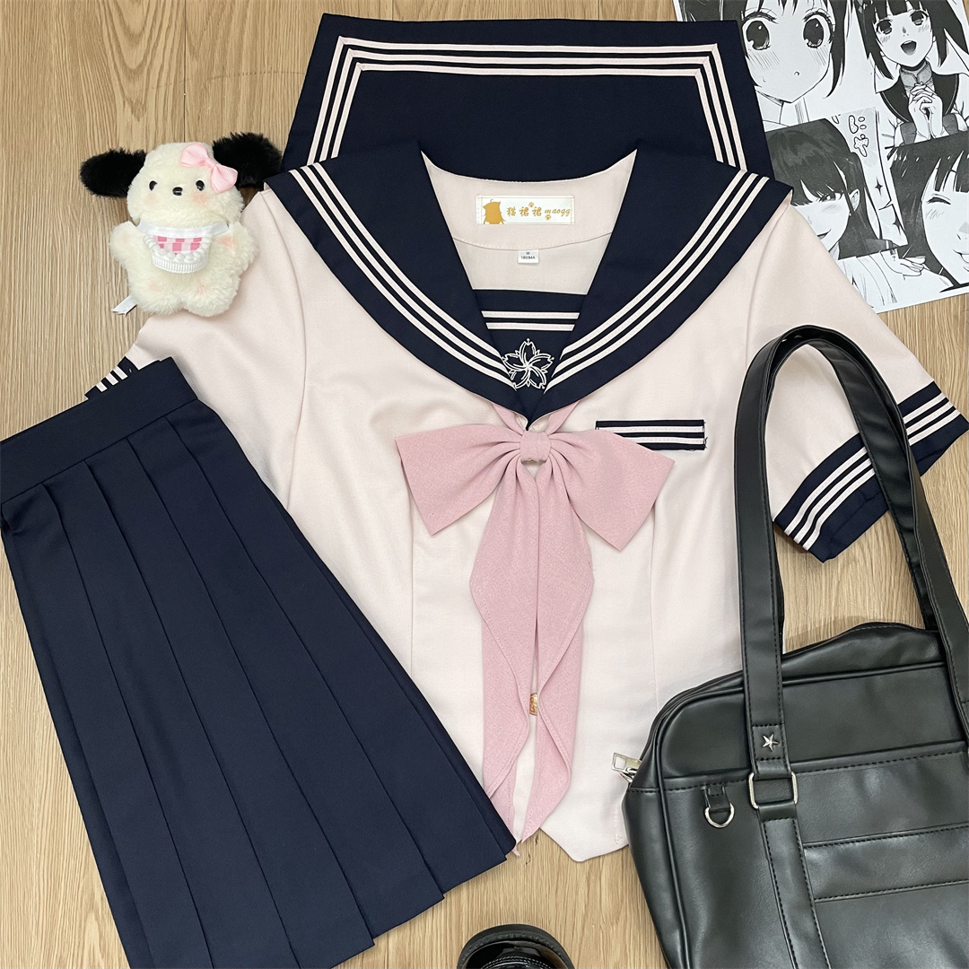 【藤樱】猫裙裙正版原创jk制服收腰水手服日系百褶短裙学生套装女