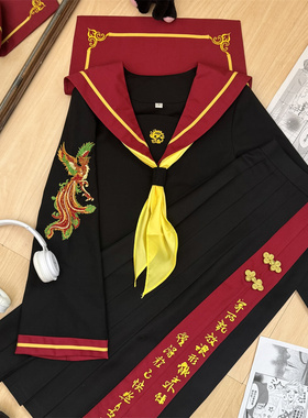 【凤玲皇权】猫裙裙正版原创jk制服国风不良款新年水手服长裙套装