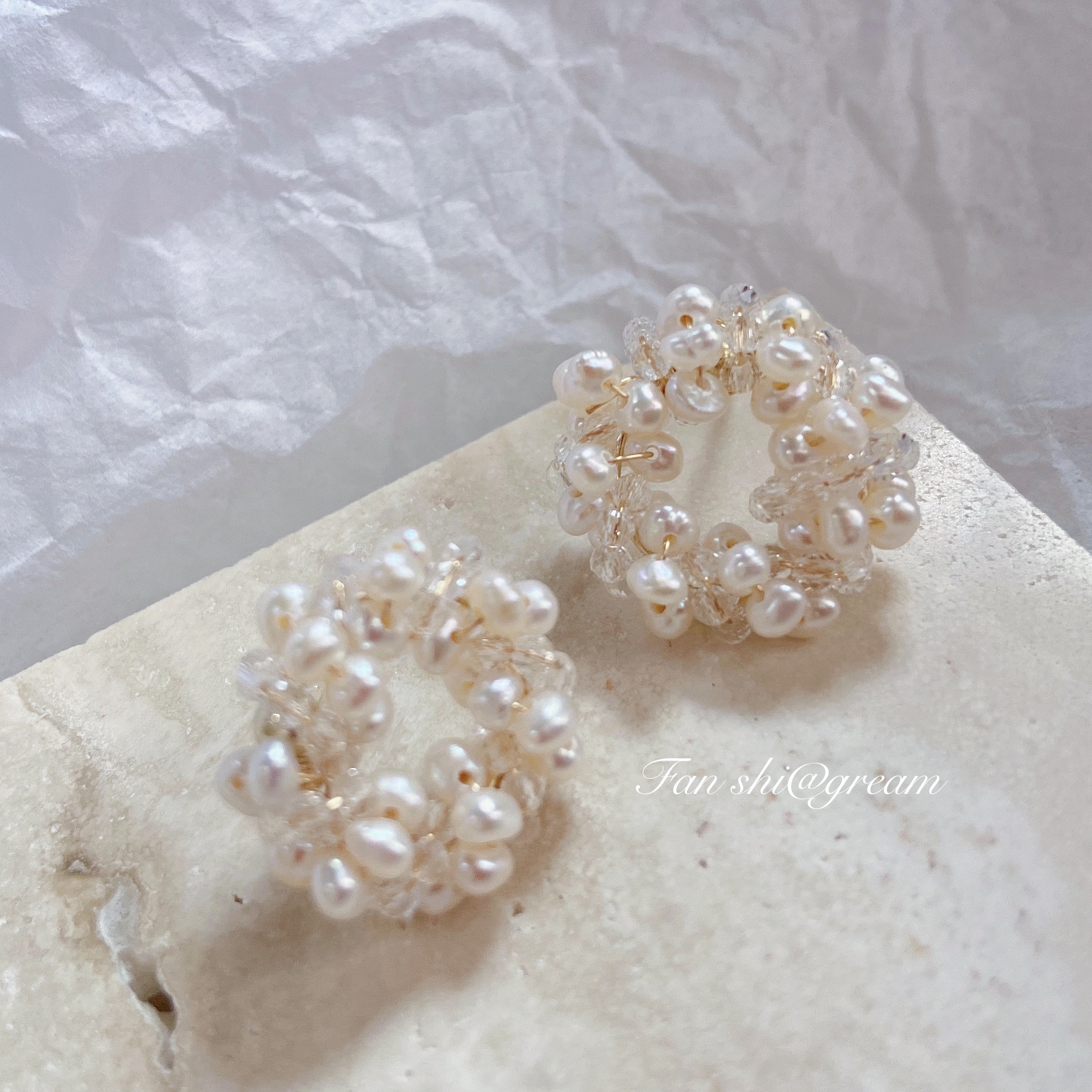 fanshi平行编织淑女风淡水珍珠