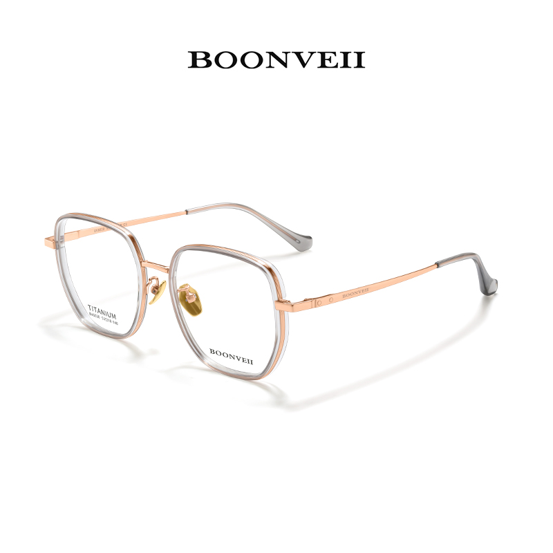 BOONVEII邦唯超轻纯钛近视眼镜女
