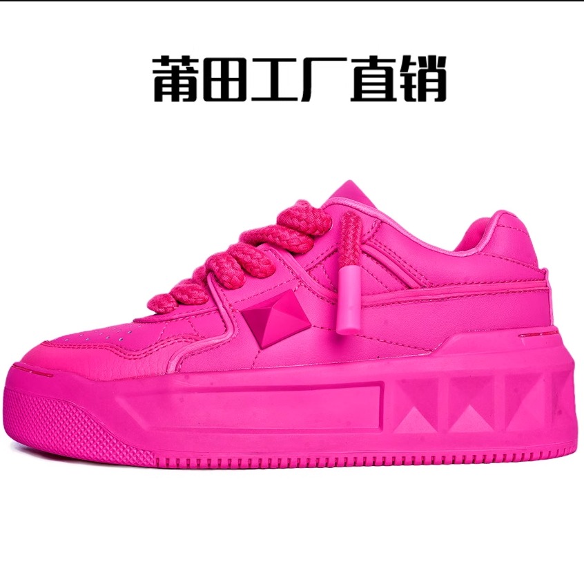 莆田鞋2024新款秋冬百搭厚底运动休闲板鞋爆款女鞋时尚潮流面包鞋