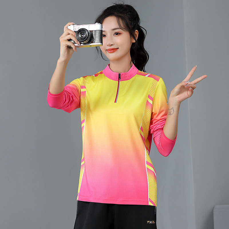 户外速干衣长袖女印花薄款秋季运动t恤跑步健身弹力透气快干上衣,户外/登山/野营/旅行用品,速干T恤,淘宝优惠券,粉丝福利购,淘宝优惠卷