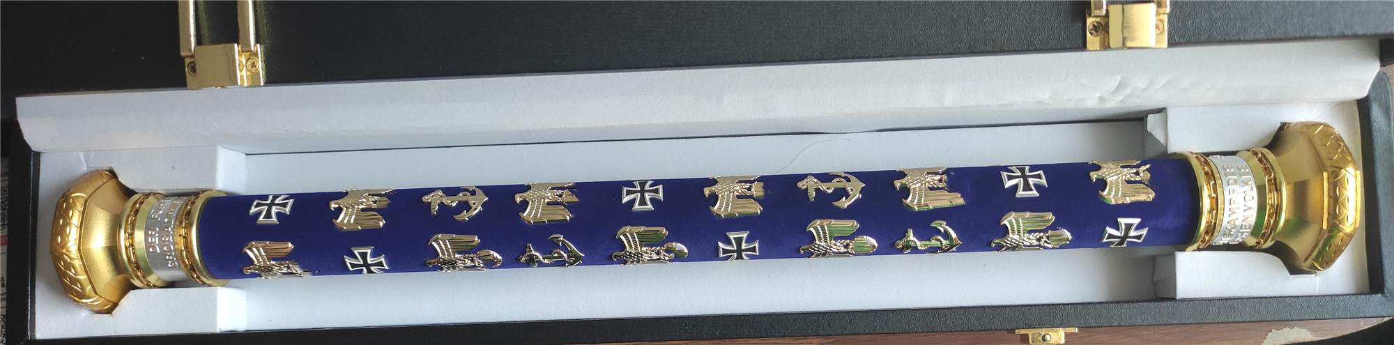 【高端级】德国海君元帅权杖 进口欧仿手工全身金属挂饰手杖