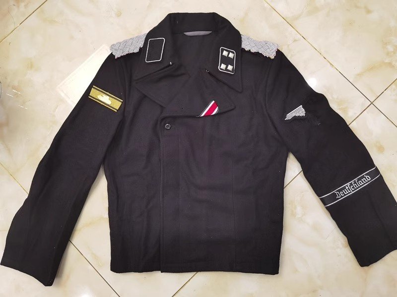 德国精英坦克黑色毛呢装甲夹克少校制服上衣套装