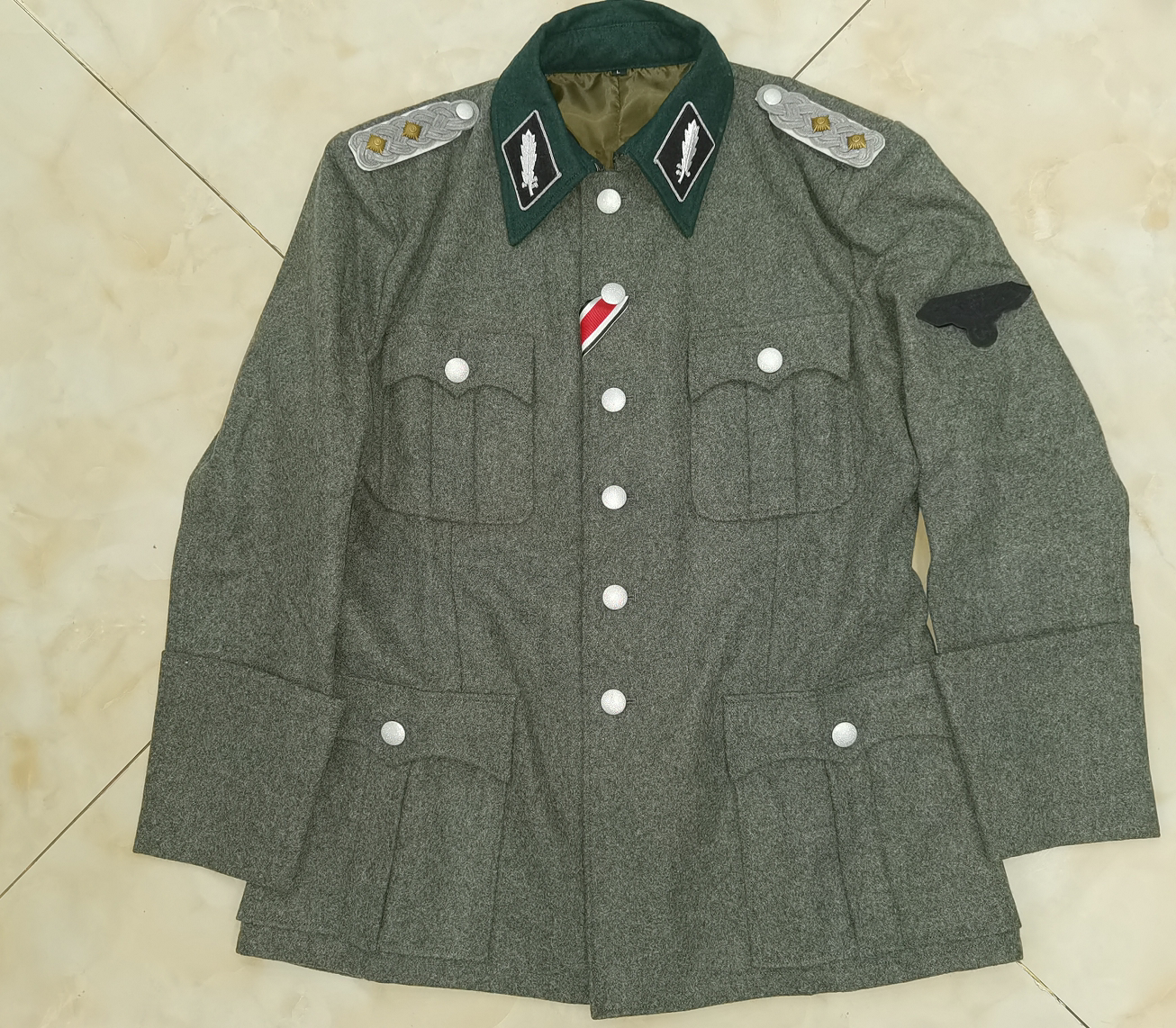 德军精英m36原野灰羊毛呢野战服上衣套装 m41上校夹克