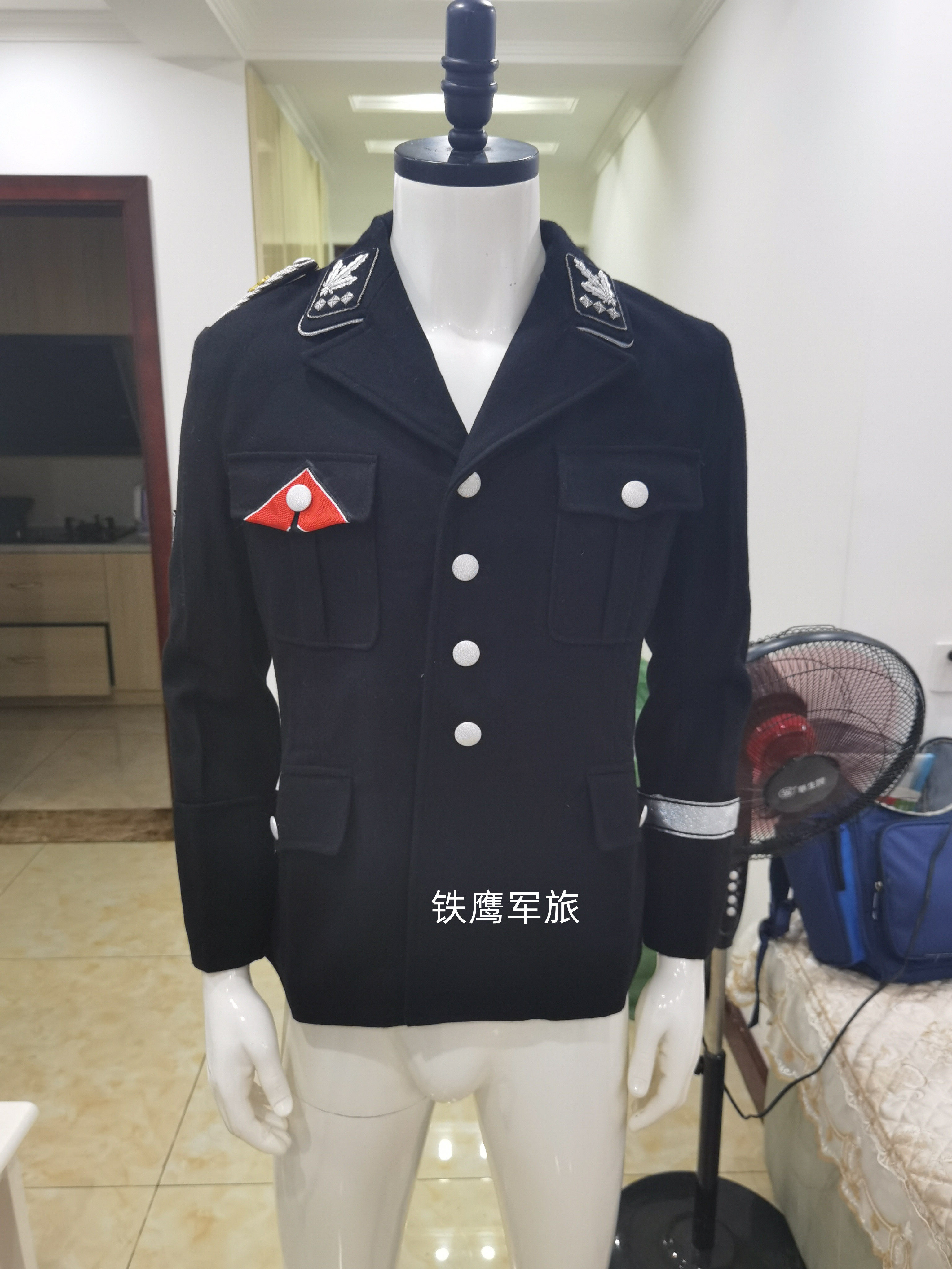 德军精英M32黑色羊毛呢野战服上衣套装 WS上将常服夹克