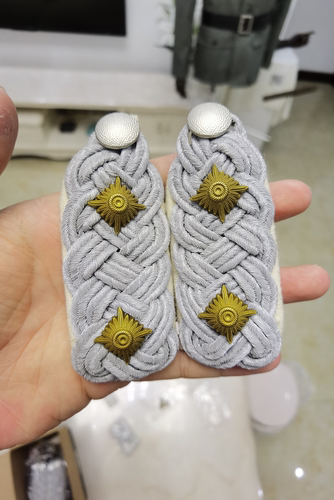 德军管肩饰 进口校官金属丝肩章送肩章螺丝扣