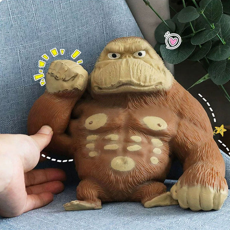 网红解压大猩猩发泄玩偶回弹拉伸捏捏乐猴子王总减压神器小玩具