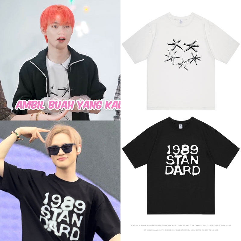 NCTDREAM钟辰乐同款短袖T恤上衣服宽松印花纯棉春夏季男女打底衫