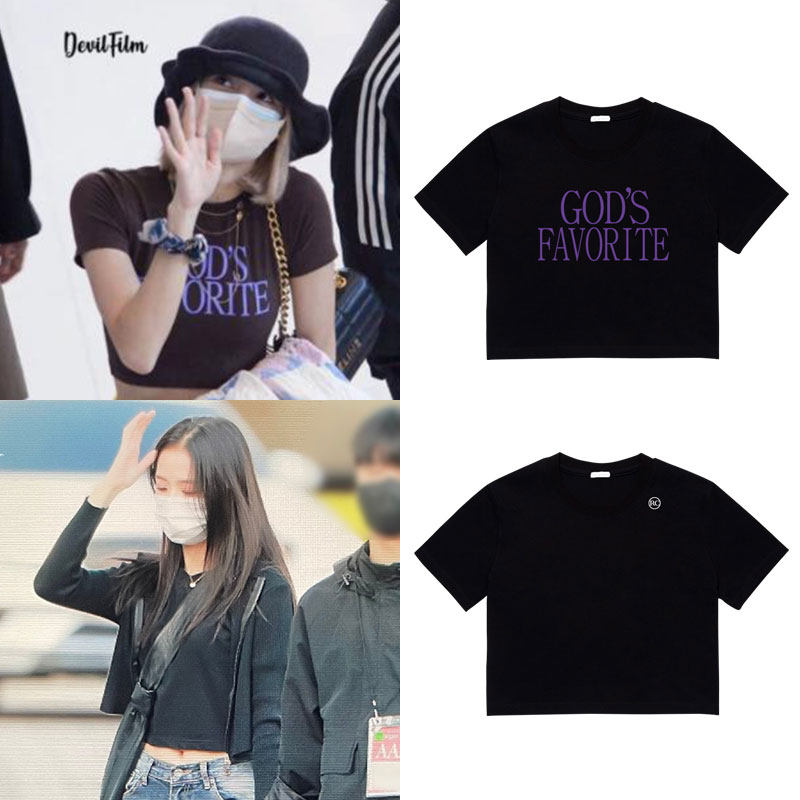 blackpink金智秀街拍同款短袖