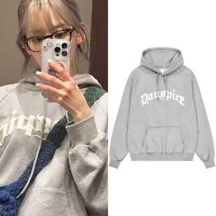 LESSERAFIM宮脇咲良同款卫衣服印花宽松套头加绒厚薄款连帽衫男女