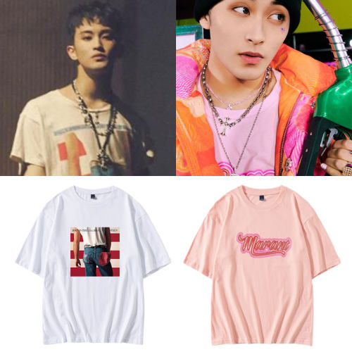 NCT DREAM李马克ins同款衣服宽松印花短袖T恤夏季男女纯棉体恤