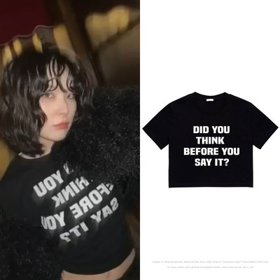 redvelvet姜涩琪同款衣服露脐高腰跳舞宽松印花短袖T恤女夏季潮流