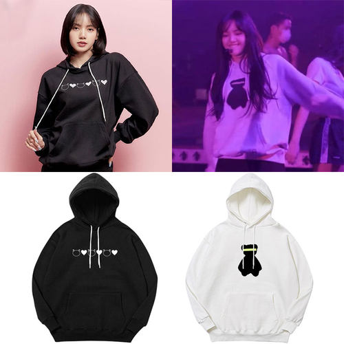 BP粉墨粉墨LISA衣服同款卫衣套头连帽衫加绒薄秋冬季印花上衣