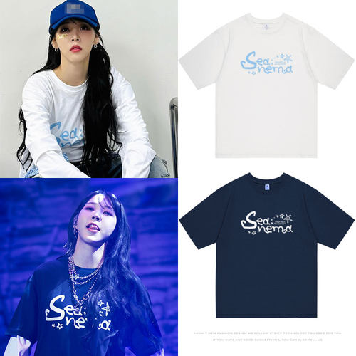 MAMAMOO文星伊2025日巡演唱会周边同款衣服纯棉宽松印花短袖T恤夏