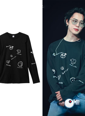 防弹演唱会朴智旻PERMISSION TO DANCE周边衣服印花同款长袖T体恤