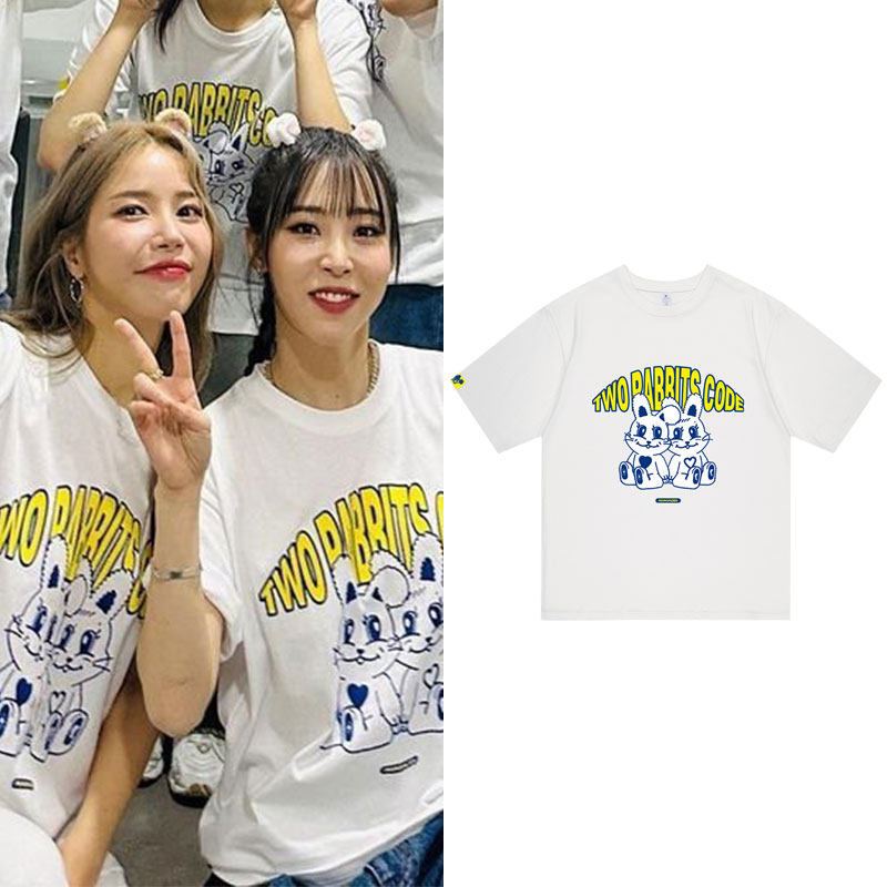 MAMAMOO+金容仙文星伊演唱会周边同款衣服宽松印花短袖T恤打底衫