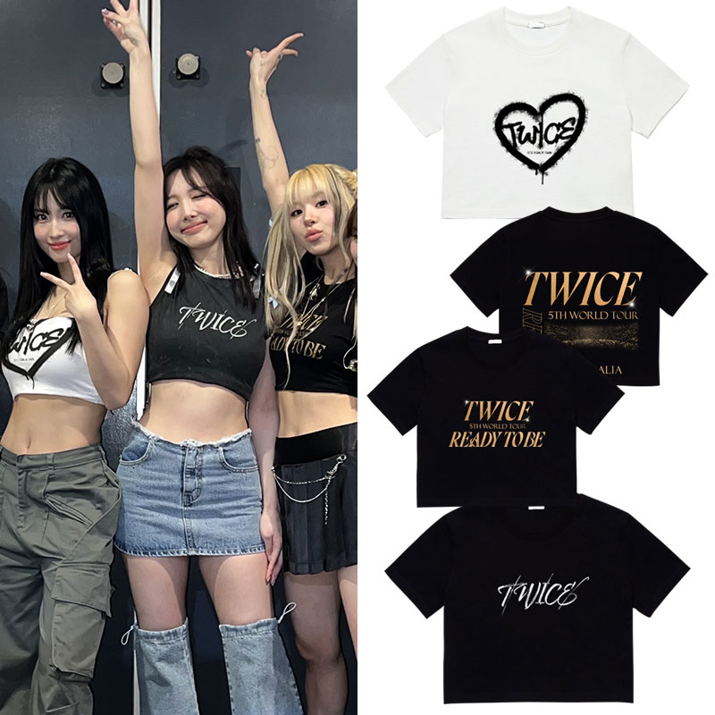twice五巡演唱会READY TO BE周边周子瑜林娜琏同款衣服短袖T体恤