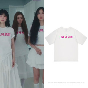 Apink专辑ReLove周边打歌衣服郑恩地同款短袖T恤印花纯棉上衣