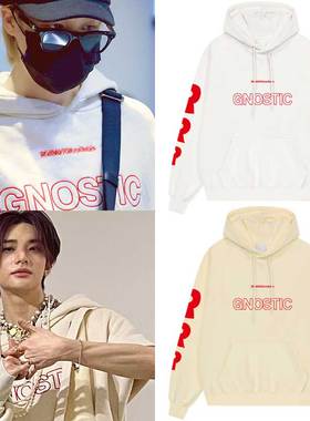 防弹少年团朴智旻straykids黄铉辰同款卫衣服宽松印花套头连帽衫