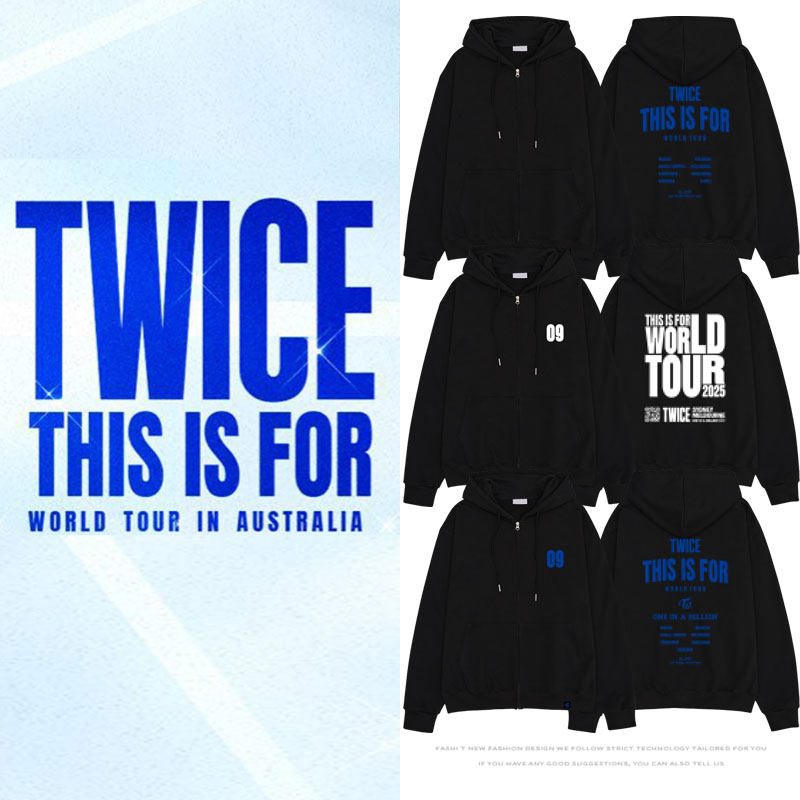 twice香港高雄曼谷演唱会周边名井南周子瑜同款卫衣拉链开衫外套