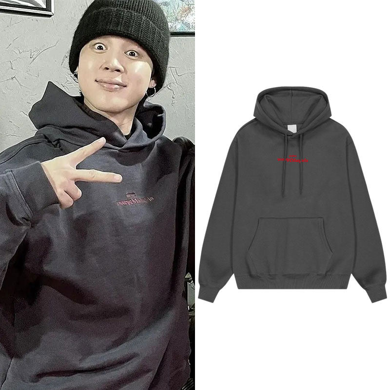 防弹少年团JIMIN朴智旻穿搭衣服同款卫衣印花宽松套头连帽衫秋冬