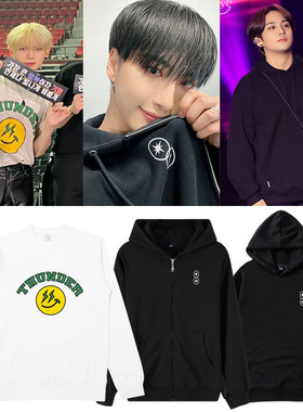 ATEEZ世巡演唱会周边应援同款衣服宽松印花卫衣薄款加绒秋冬上衣