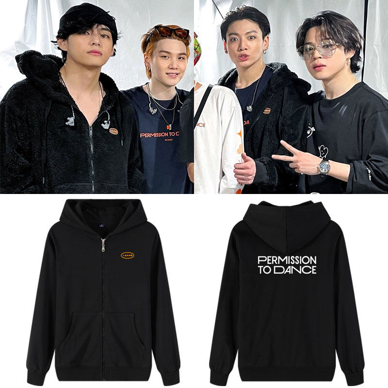 防弹PERMISSION TO DANCE金泰亨田国朴智旻同款拉链卫衣服外套