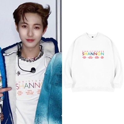 NCT DREAM CANDY黄仁俊同款衣服宽松印花加绒薄款圆领套头卫衣